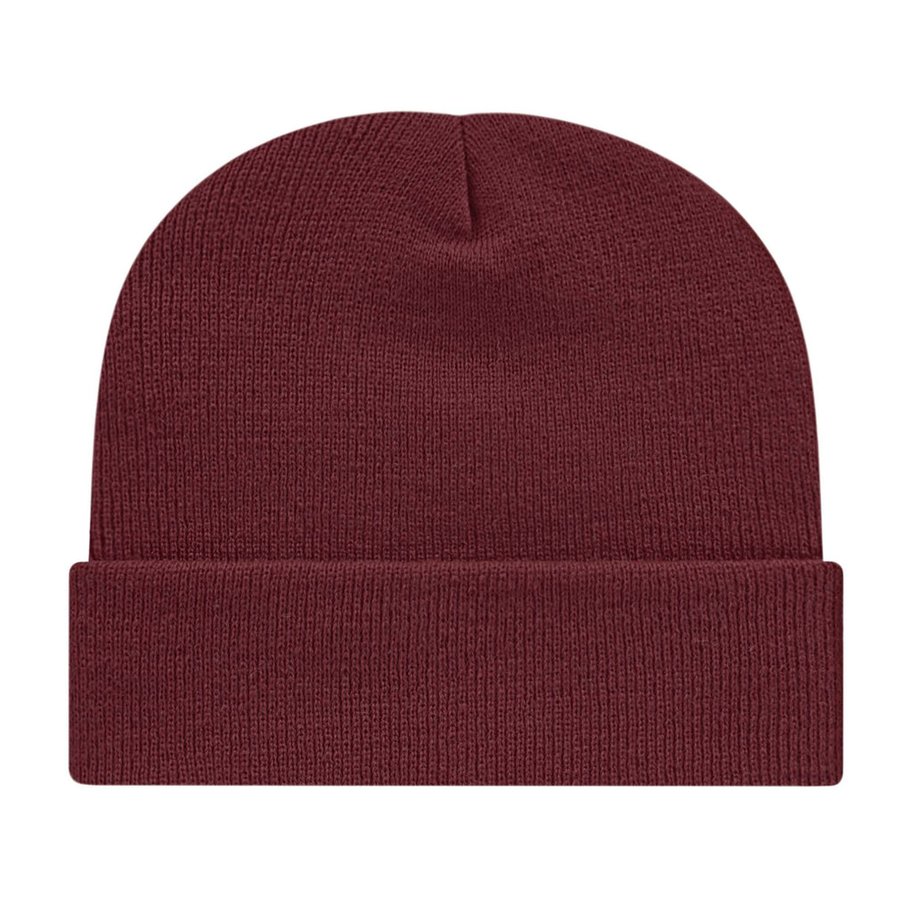 Cap America Cuffed Knit Beanie Embroidery - Maroon - Photo 2
