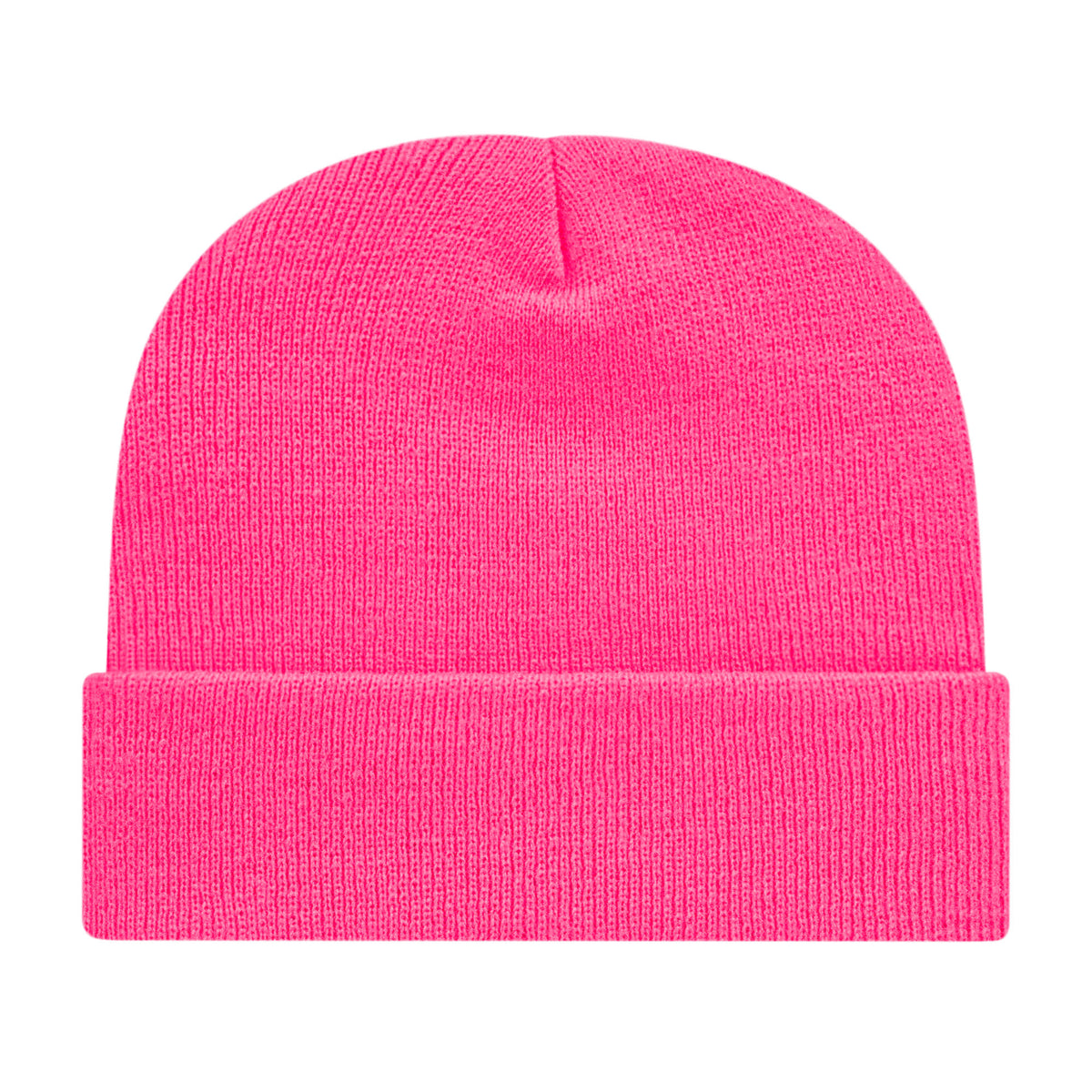 Cap America Cuffed Knit Beanie Embroidery - Neon Pink - Photo