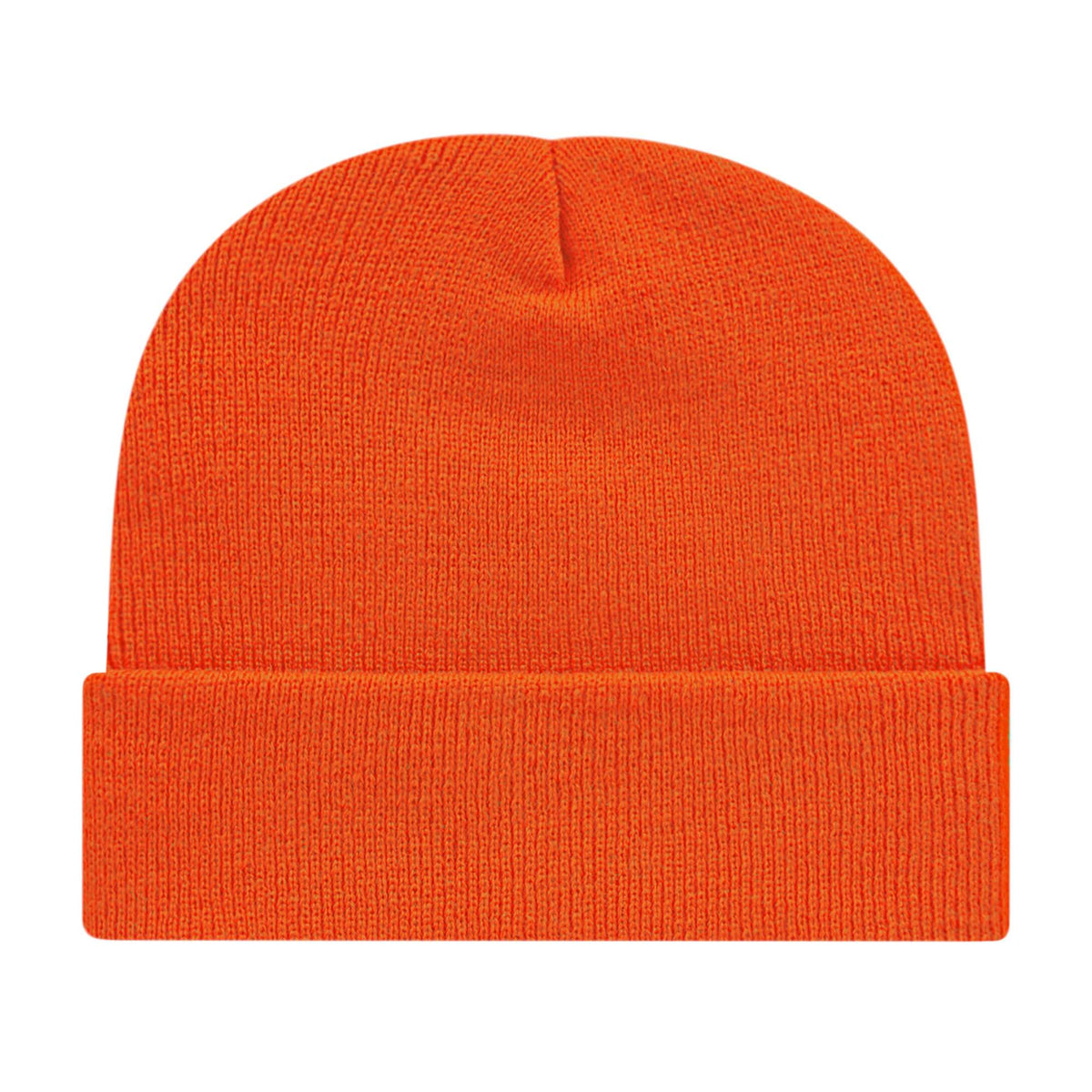 Cap America Cuffed Knit Beanie Embroidery - Orange - Photo