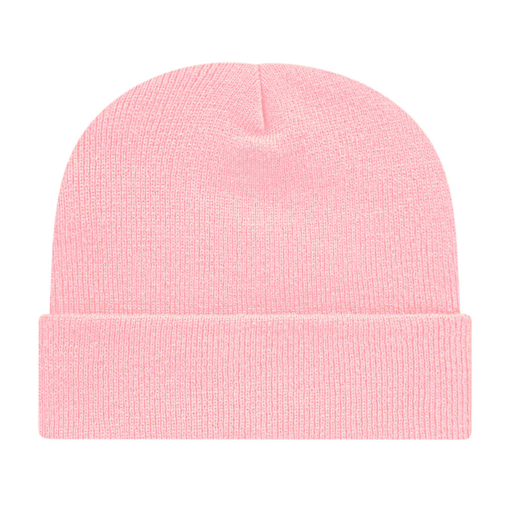 Cap America Cuffed Knit Beanie Embroidery - Pink - Photo