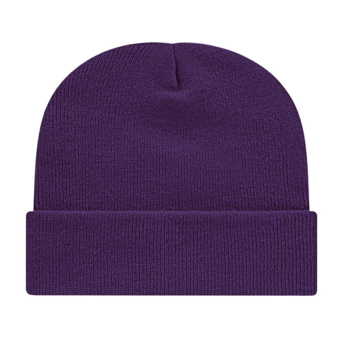 Cap America Cuffed Knit Beanie Embroidery - Purple - Photo