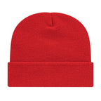 Cap America Cuffed Knit Beanie Embroidery - RED - Photo