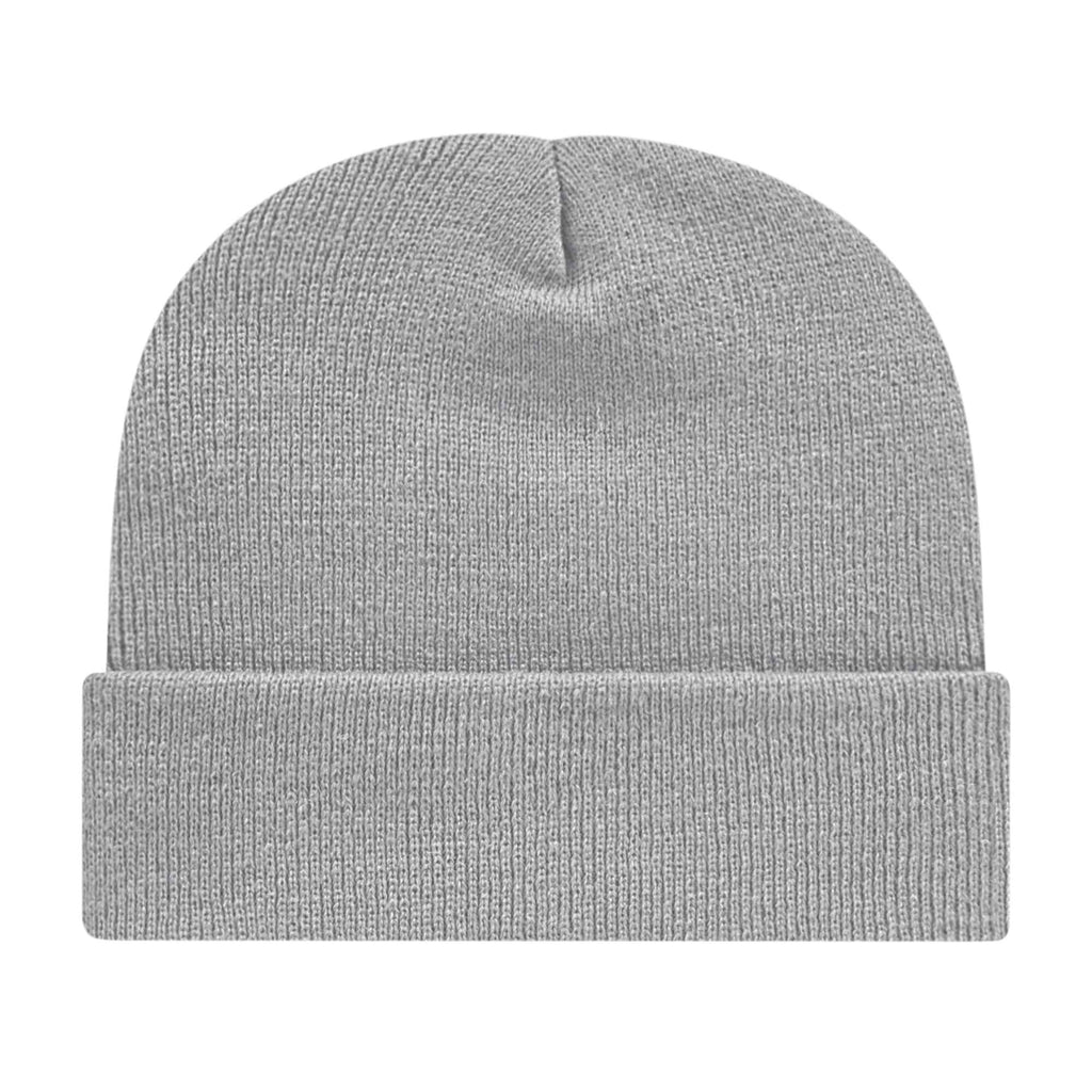 Cap America Cuffed Knit Beanie Embroidery - Silver - Photo