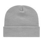 Cap America Cuffed Knit Beanie Embroidery - Silver - Photo