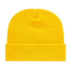 Cap America Cuffed Knit Beanie Embroidery - Yellow - Photo