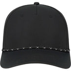 Cap America Icon Rope Cap in Performance Fabric Embroidery - Black Black/White - Front