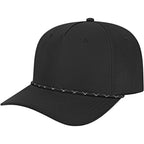 Cap America Icon Rope Cap in Performance Fabric Embroidery - Black Black/White - Left Angle