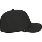 Cap America Icon Rope Cap in Performance Fabric Embroidery - Black Black/White - Right Side