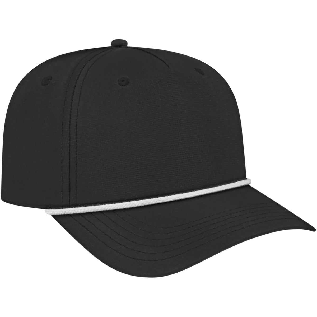 Cap America Icon Rope Cap in Performance Fabric Embroidery - Black/White - Right Angle