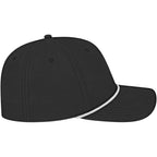 Cap America Icon Rope Cap in Performance Fabric Embroidery - Black/White - Right Side