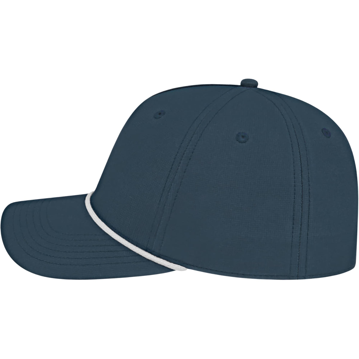 Cap America Icon Rope Cap in Performance Fabric Embroidery - Blue/White - Left Side