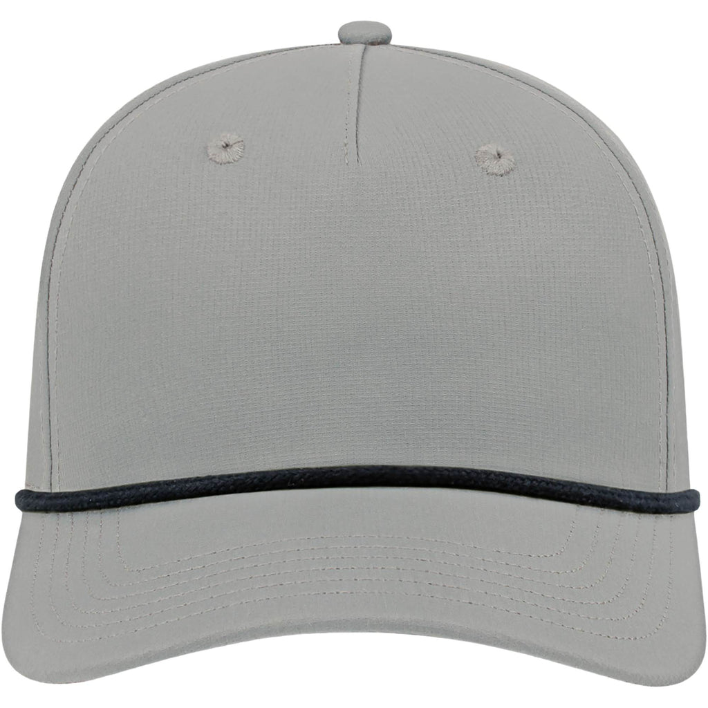 Cap America Icon Rope Cap in Performance Fabric Embroidery - Gray/Black - Front