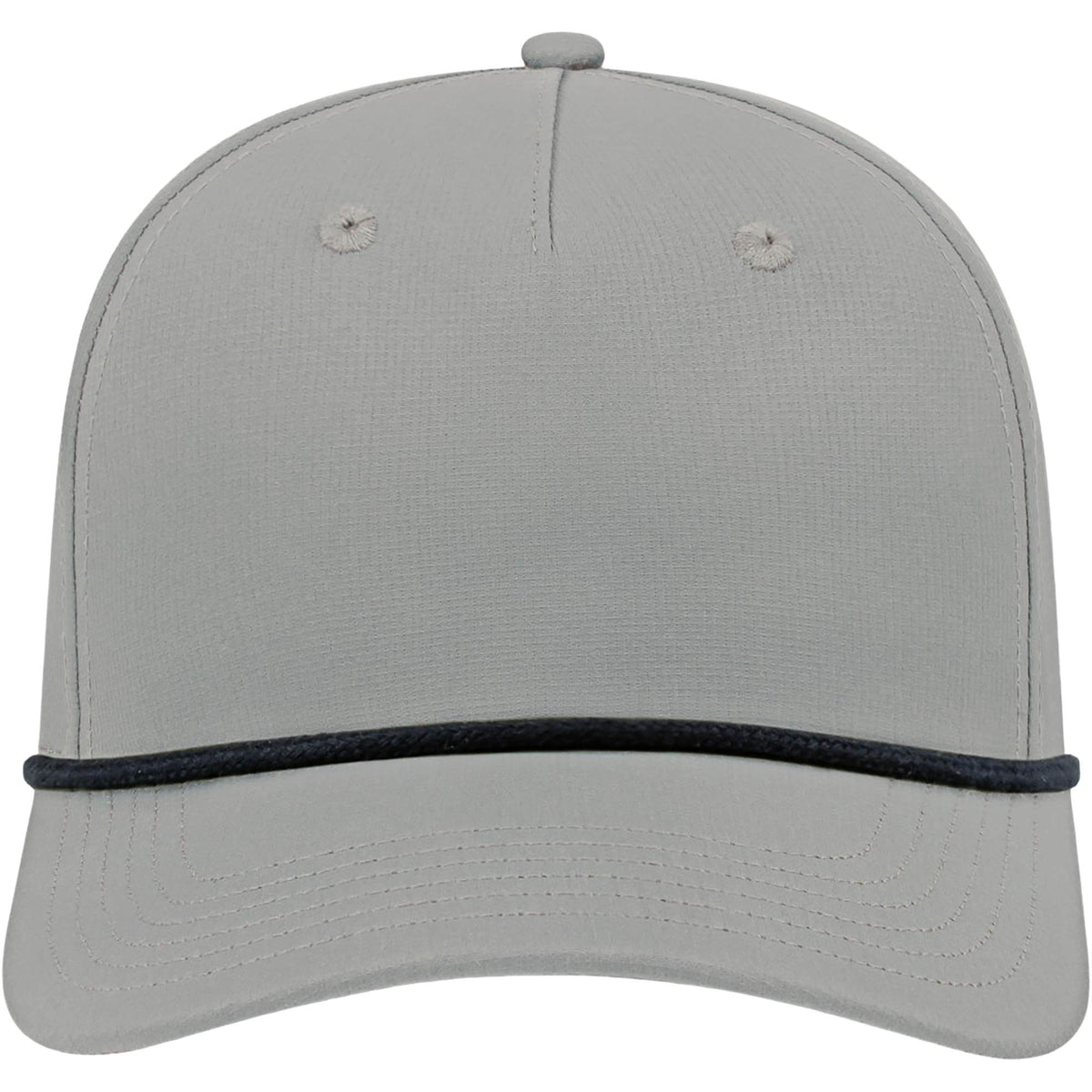 Cap America Icon Rope Cap in Performance Fabric Embroidery - Gray/Black - Front