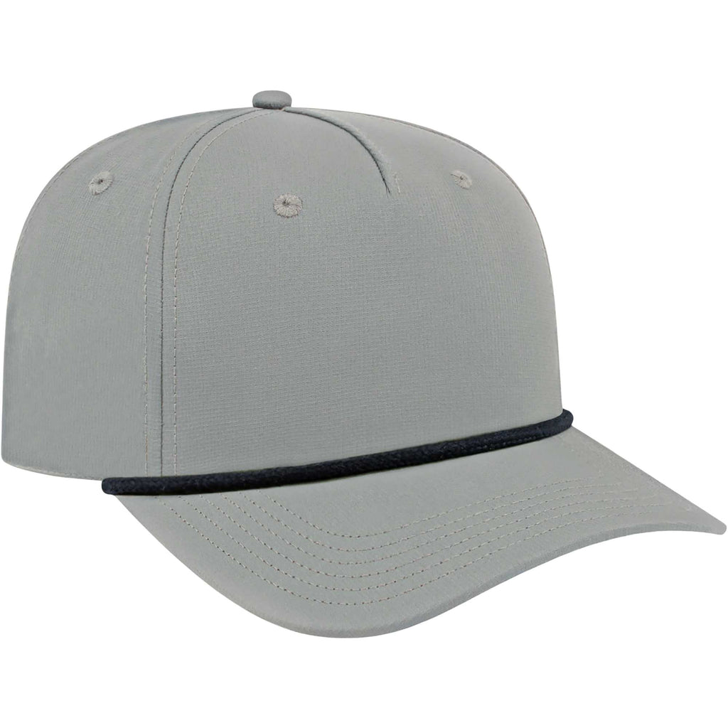 Cap America Icon Rope Cap in Performance Fabric Embroidery - Gray/Black - Left Angle