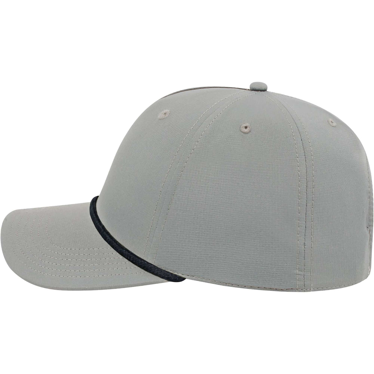 Cap America Icon Rope Cap in Performance Fabric Embroidery - Gray/Black - Left Side