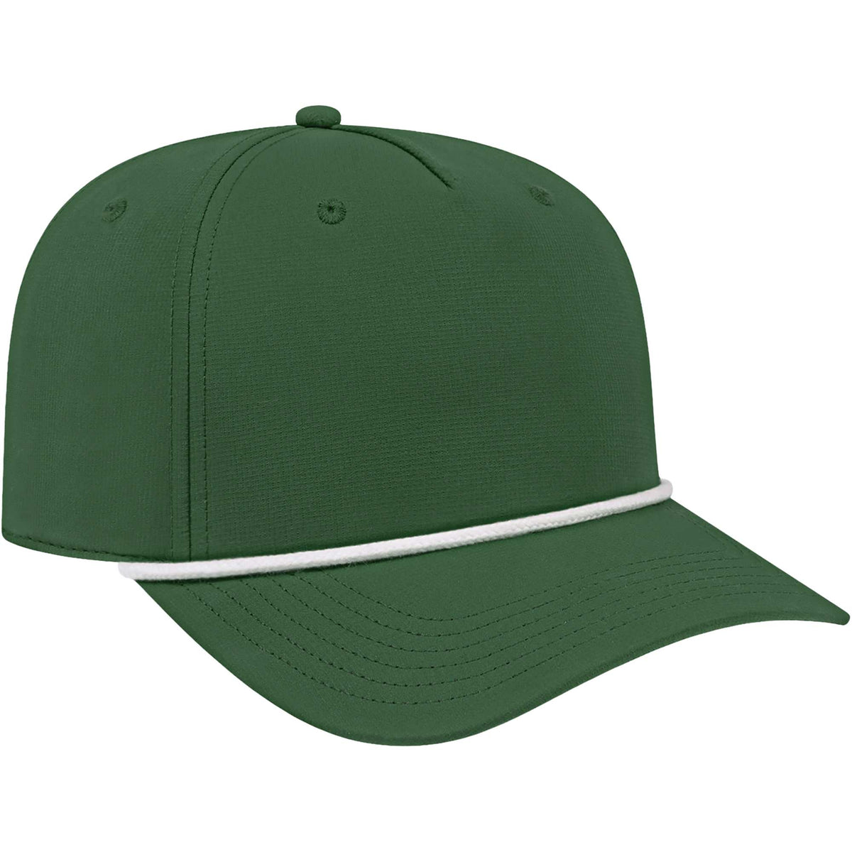 Cap America Icon Rope Cap in Performance Fabric Embroidery - Green/White - Left Angle