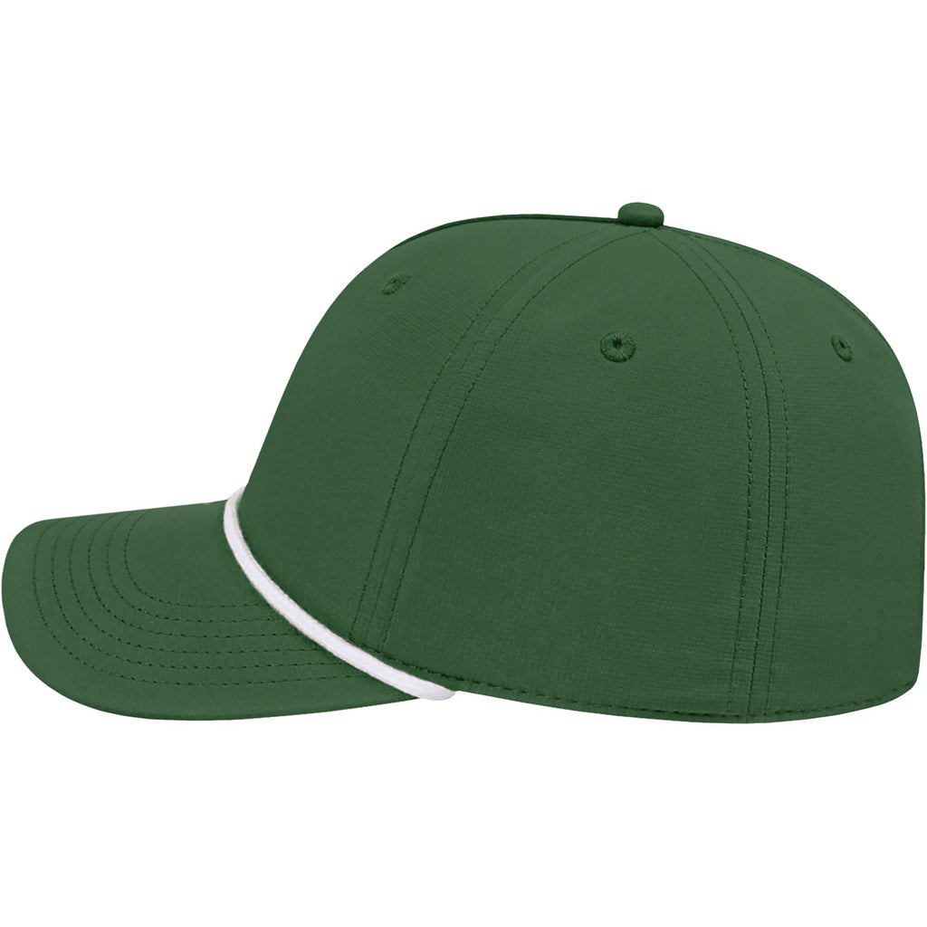 Cap America Icon Rope Cap in Performance Fabric Embroidery - Green/White - Left Side