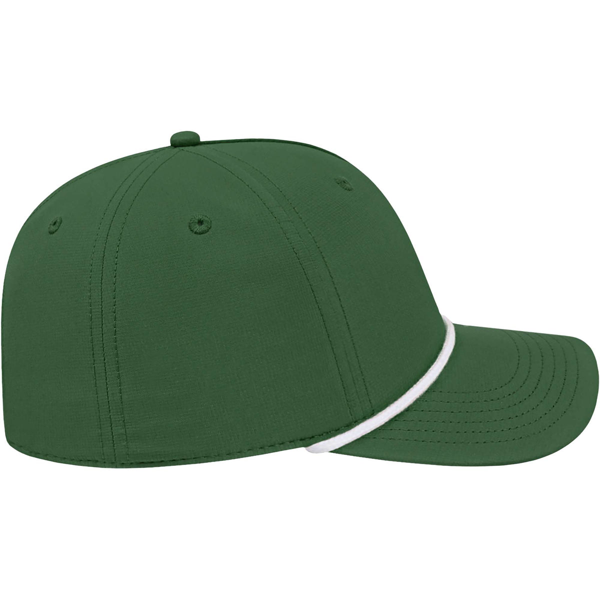 Cap America Icon Rope Cap in Performance Fabric Embroidery - Green/White - Right Side