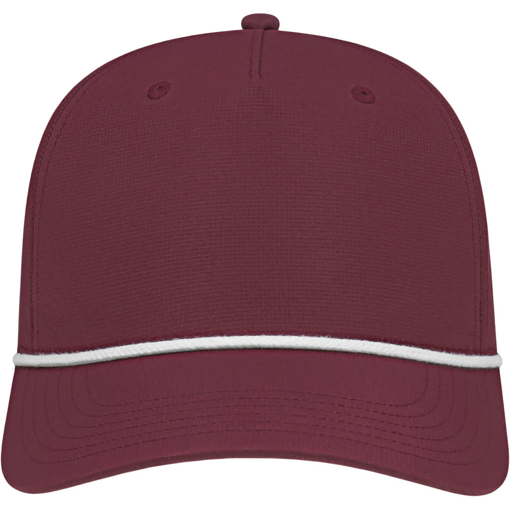 Cap America Icon Rope Cap in Performance Fabric Embroidery - Merlot - Front