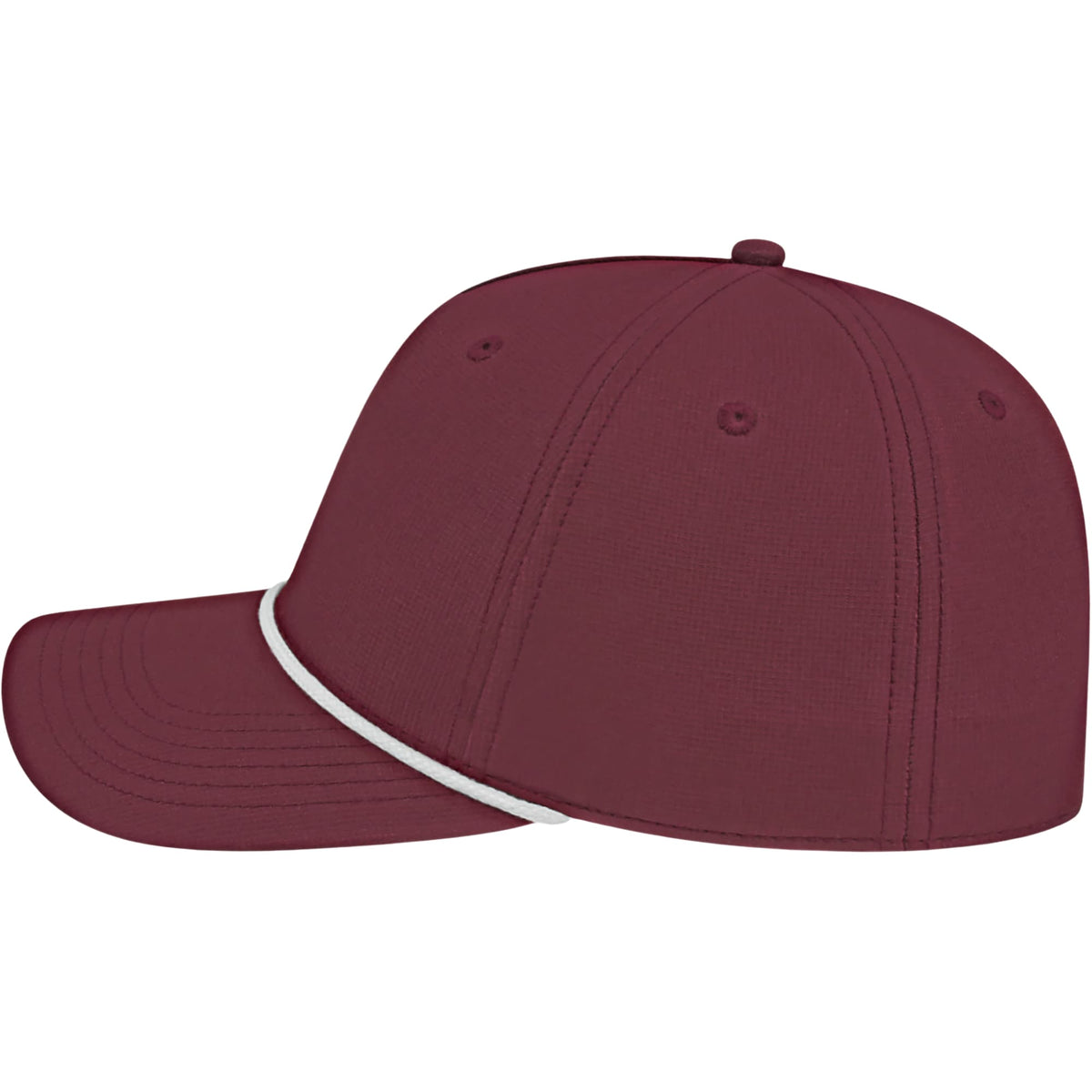 Cap America Icon Rope Cap in Performance Fabric Embroidery - Merlot - Left Side