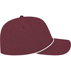 Cap America Icon Rope Cap in Performance Fabric Embroidery - Merlot - Right Side