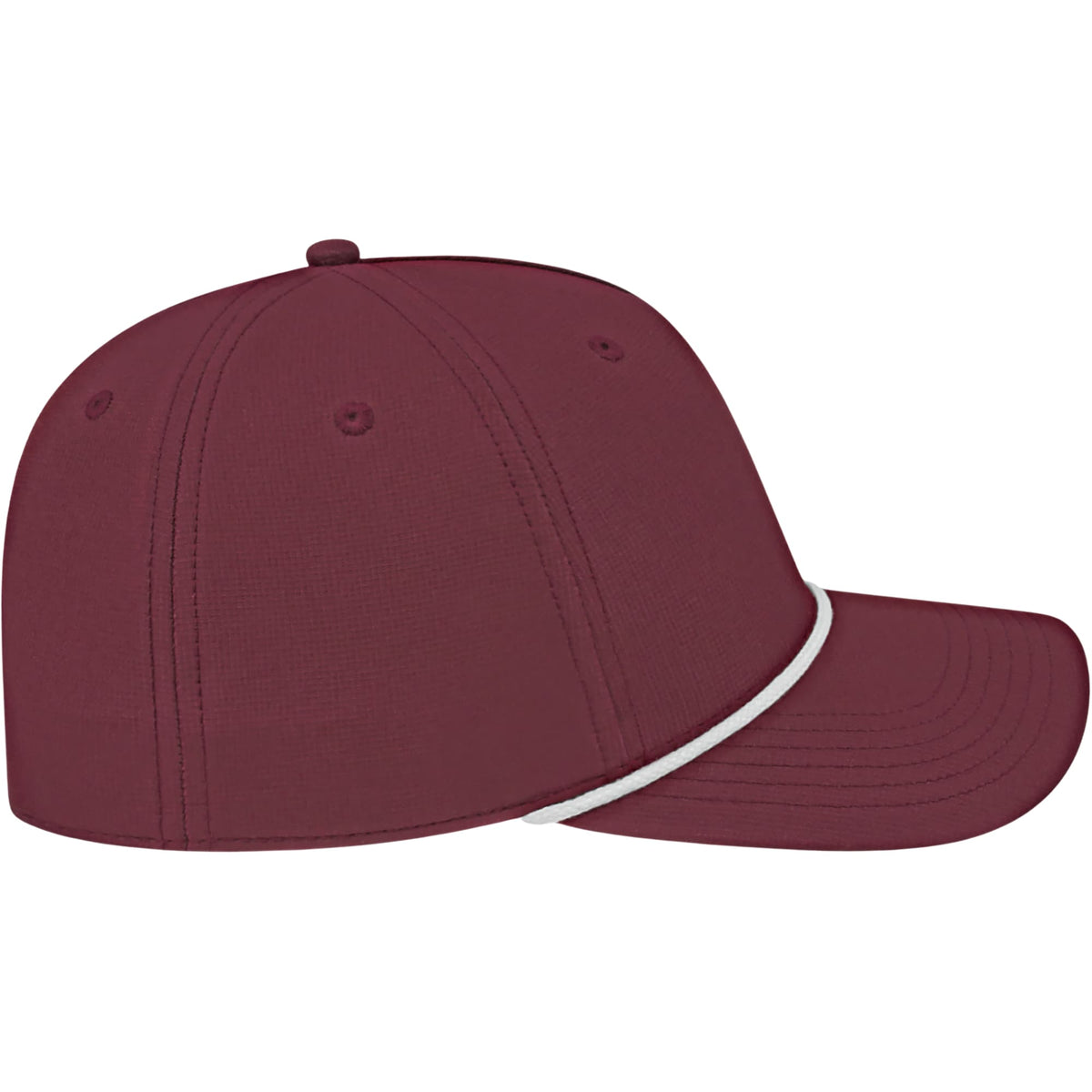 Cap America Icon Rope Cap in Performance Fabric Embroidery - Merlot - Right Side