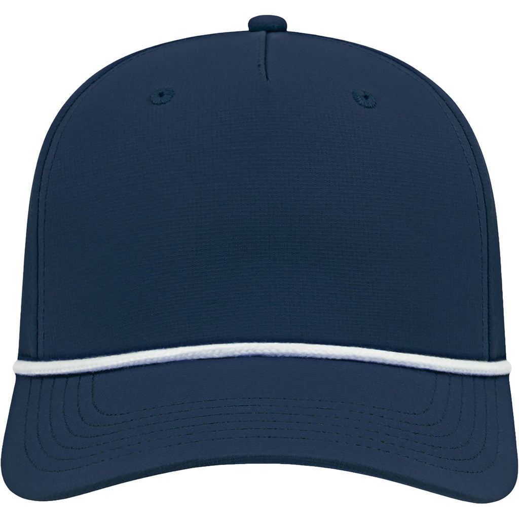 Cap America Icon Rope Cap in Performance Fabric Embroidery - Navy/White - Front