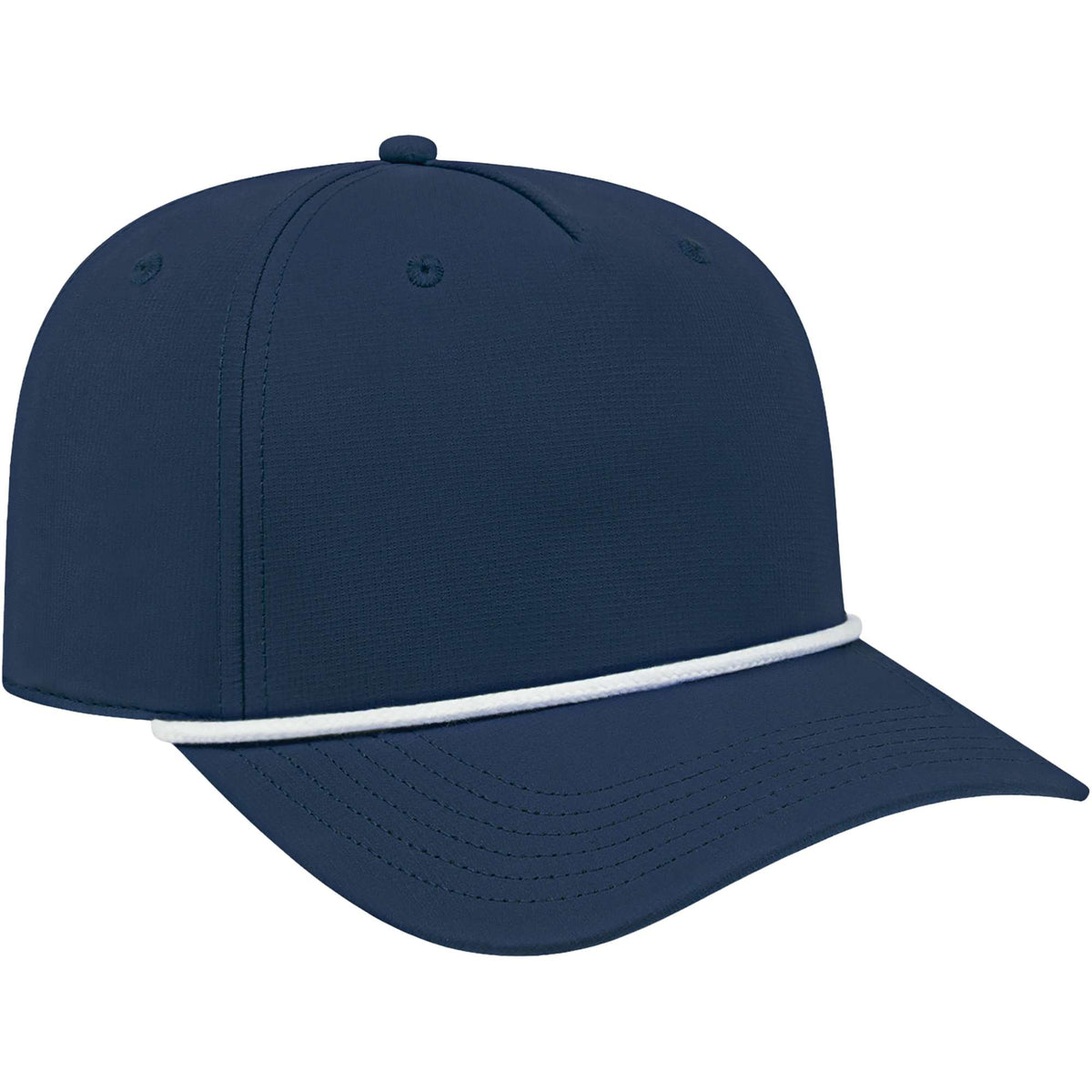 Cap America Icon Rope Cap in Performance Fabric Embroidery - Navy/White - Left Angle