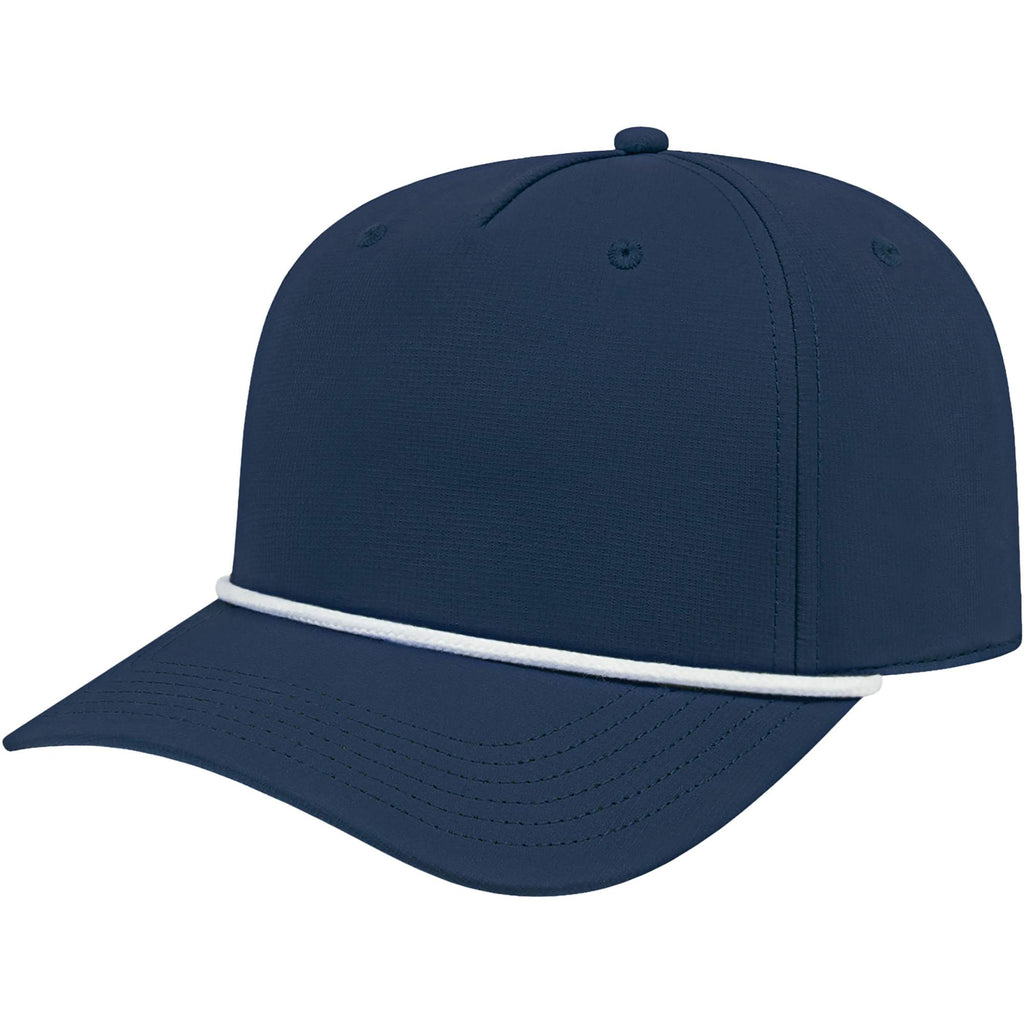 Cap America Icon Rope Cap in Performance Fabric Embroidery - Navy/White - Right Angle