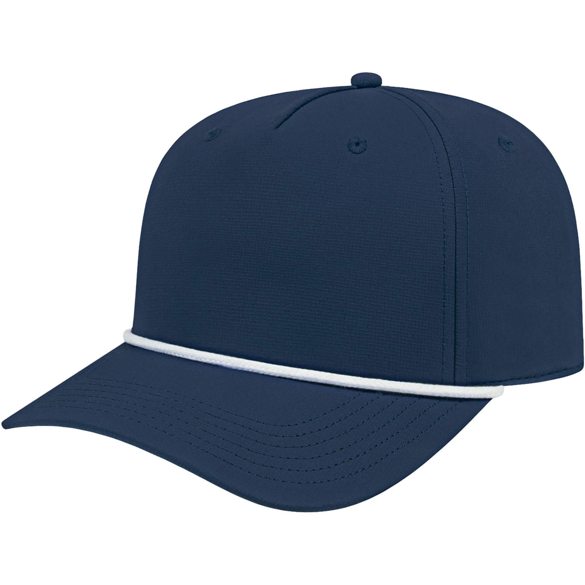 Cap America Icon Rope Cap in Performance Fabric Embroidery - Navy/White - Right Angle