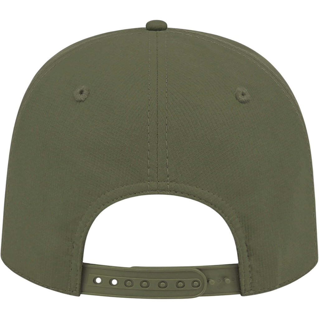 Cap America Icon Rope Cap in Performance Fabric Embroidery - Olive - Back