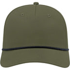 Cap America Icon Rope Cap in Performance Fabric Embroidery - Olive - Front