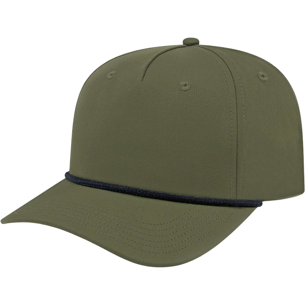 Cap America Icon Rope Cap in Performance Fabric Embroidery - Olive - Right Angle