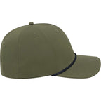 Cap America Icon Rope Cap in Performance Fabric Embroidery - Olive - Right Side