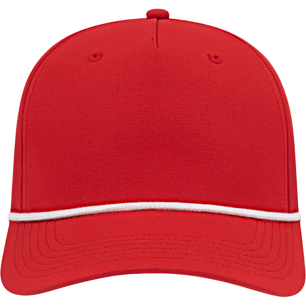 Cap America Icon Rope Cap in Performance Fabric Embroidery - Red/White - Front