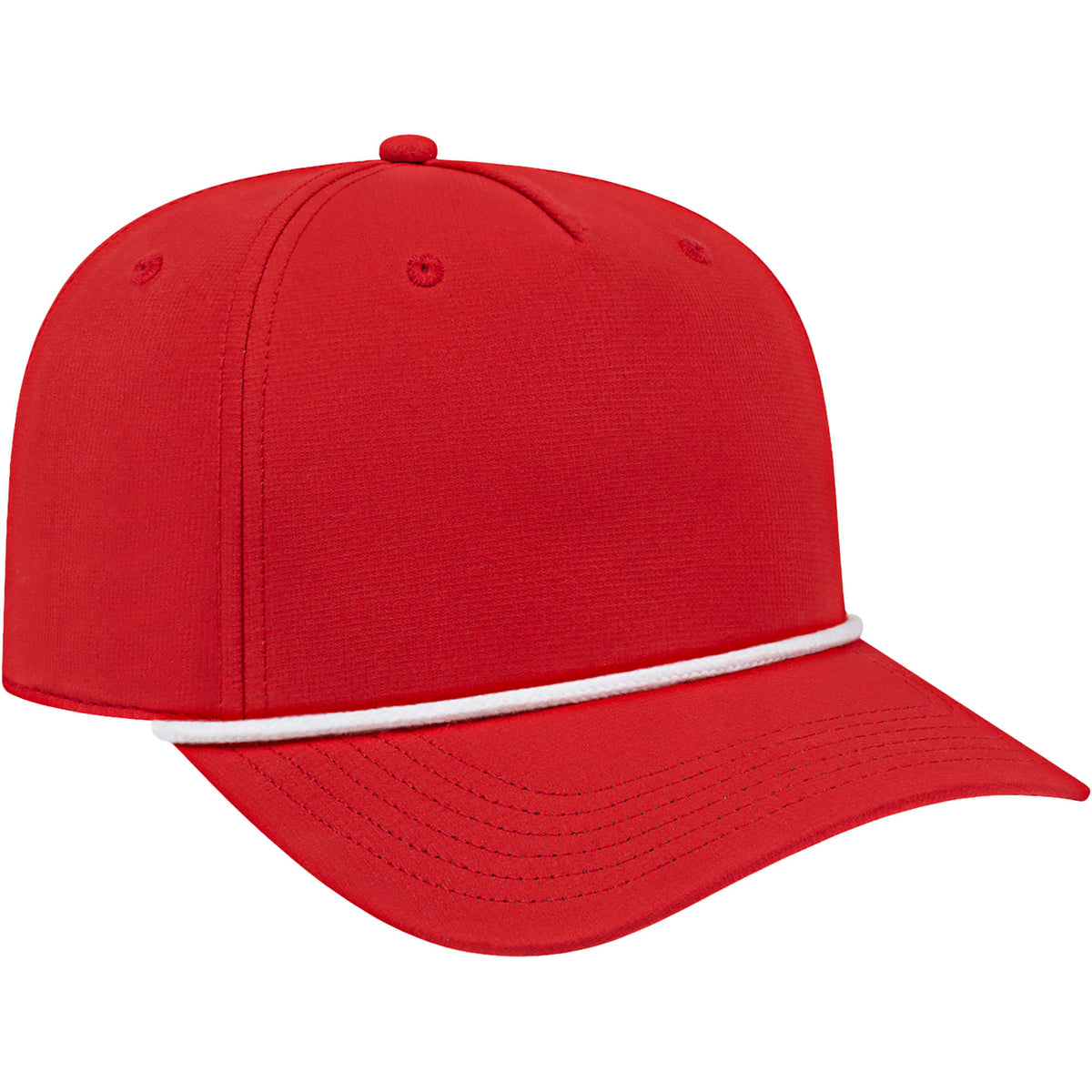 Cap America Icon Rope Cap in Performance Fabric Embroidery - Red/White - Left Angle