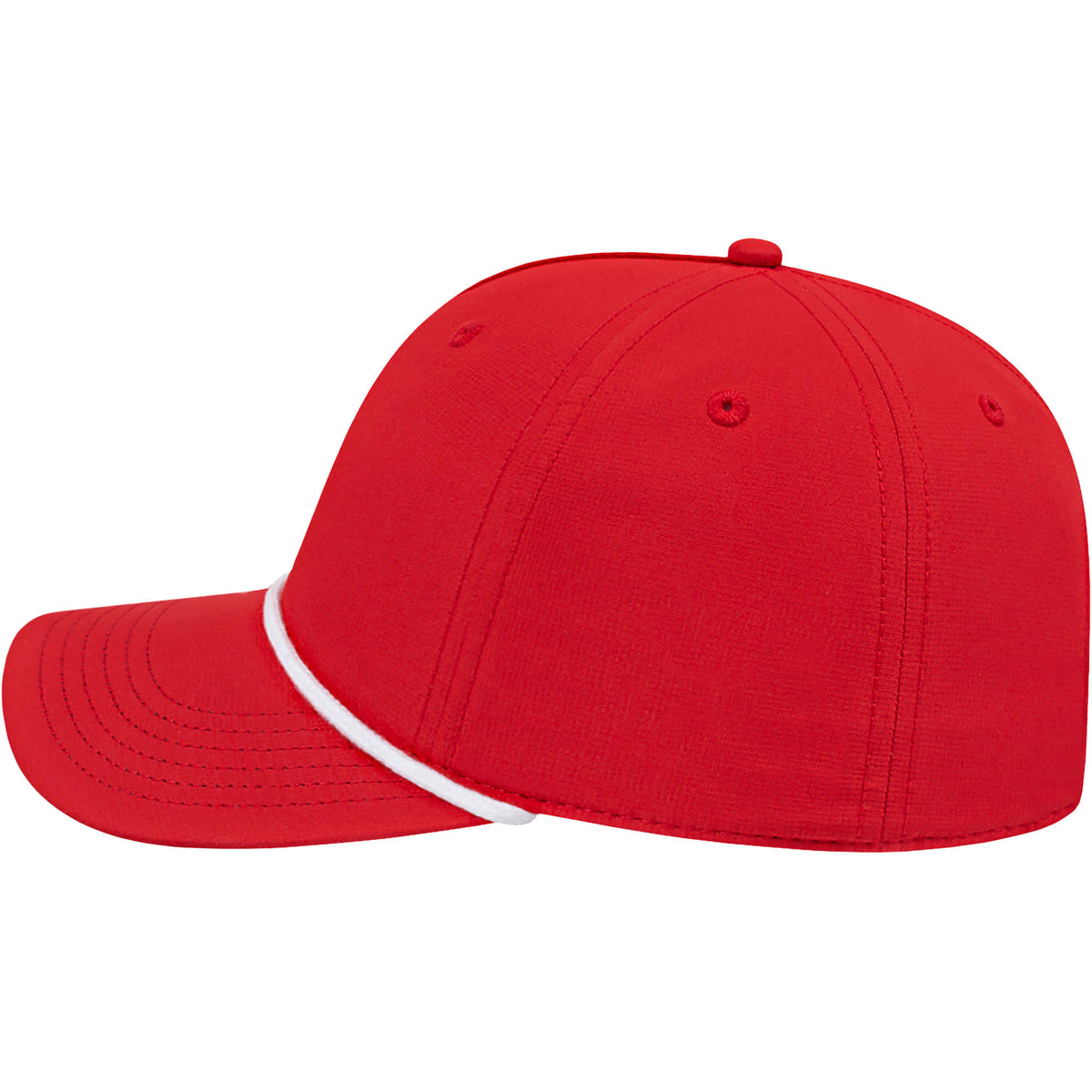 Cap America Icon Rope Cap in Performance Fabric Embroidery - Red/White - Left Side
