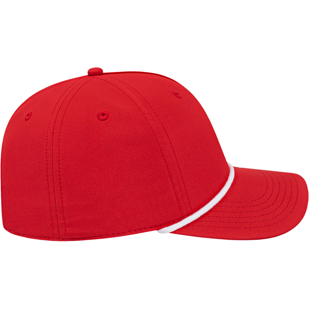 Cap America Icon Rope Cap in Performance Fabric Embroidery - Red/White - Right Side