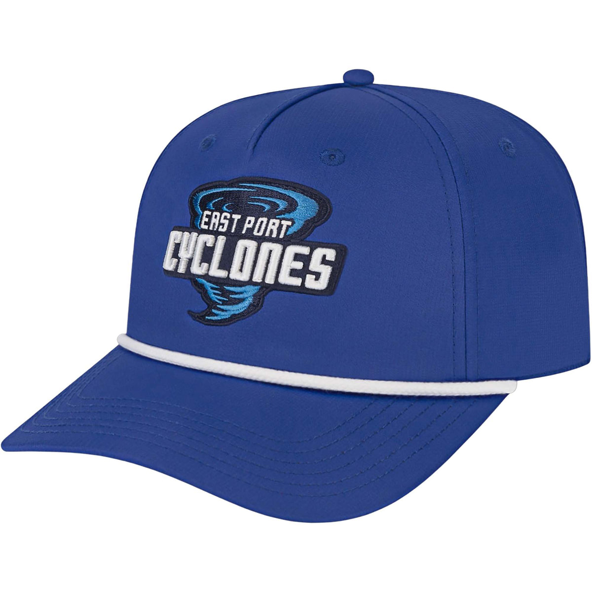 Cap America Icon Rope Cap in Performance Fabric Embroidery - Royal/White - Left Angle