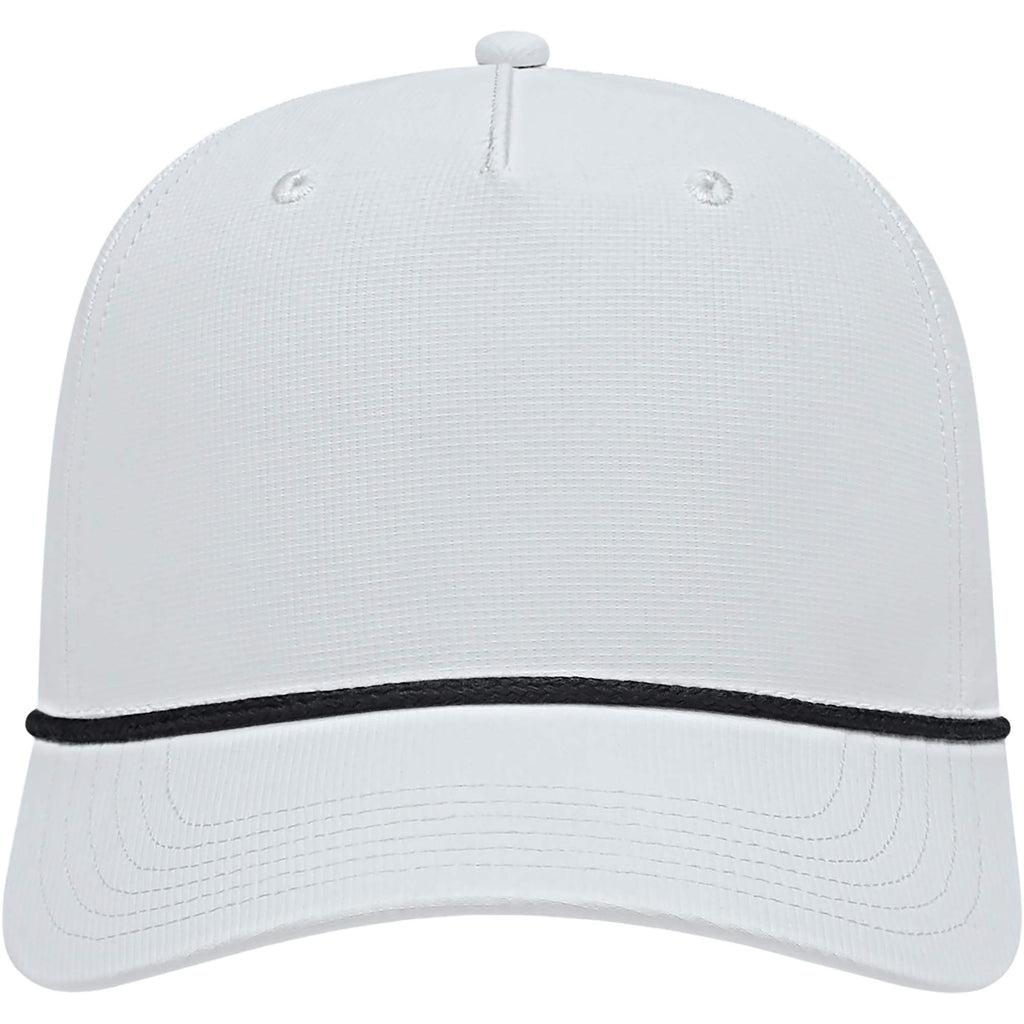 Cap America Icon Rope Cap in Performance Fabric Embroidery - White/Black - Front