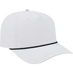 Cap America Icon Rope Cap in Performance Fabric Embroidery - White/Black - Left Angle