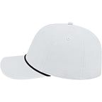 Cap America Icon Rope Cap in Performance Fabric Embroidery - White/Black - Left Side