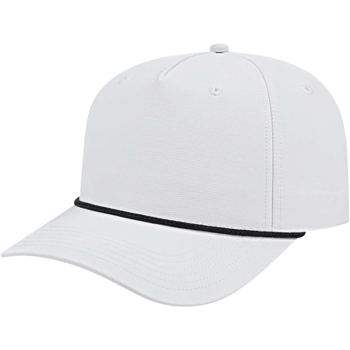 Cap America Icon Rope Cap in Performance Fabric Embroidery - White/Black - Right Angle