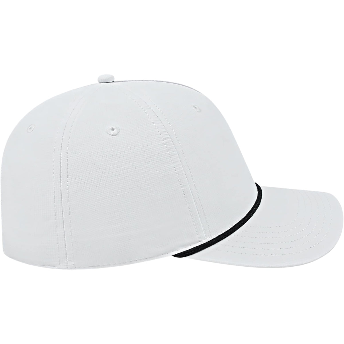 Cap America Icon Rope Cap in Performance Fabric Embroidery - White/Black - Right Side