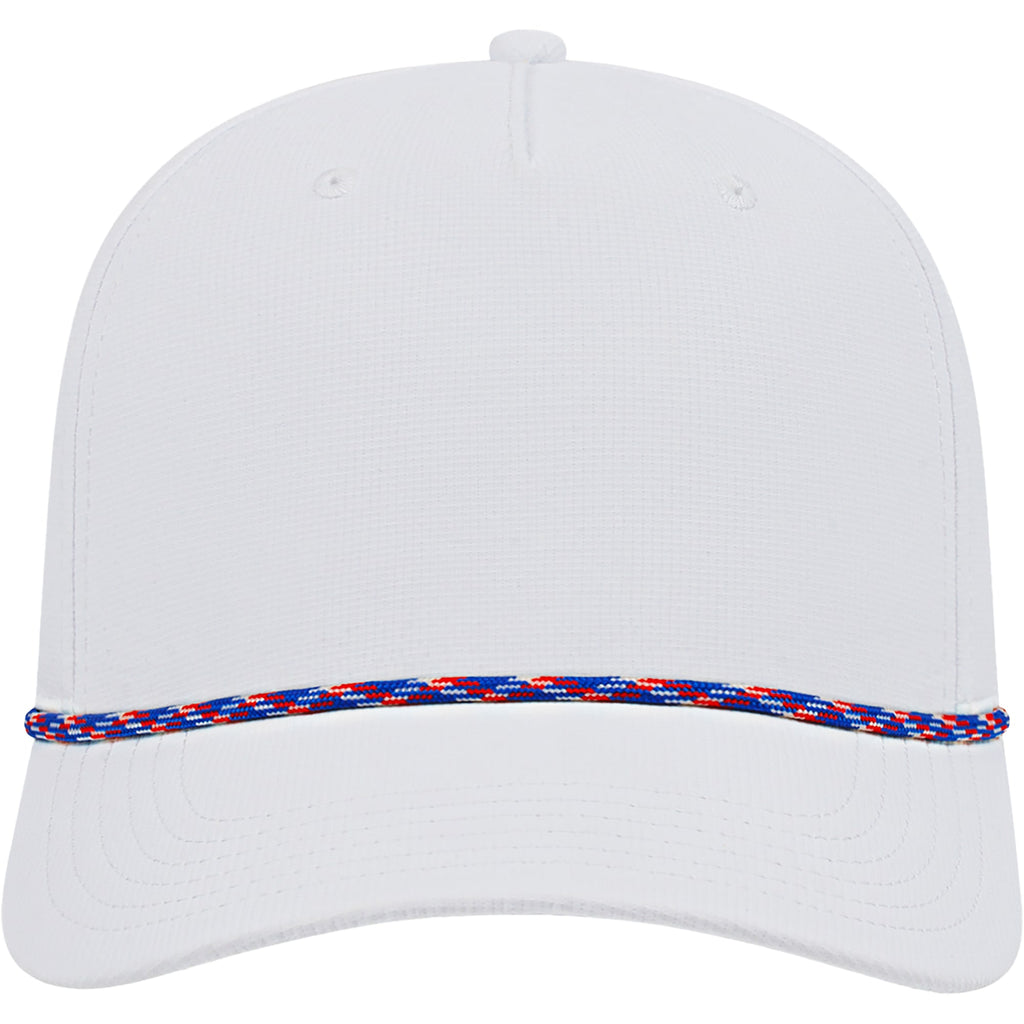 Cap America Icon Rope Cap in Performance Fabric Embroidery - White/Royal/Red - Front