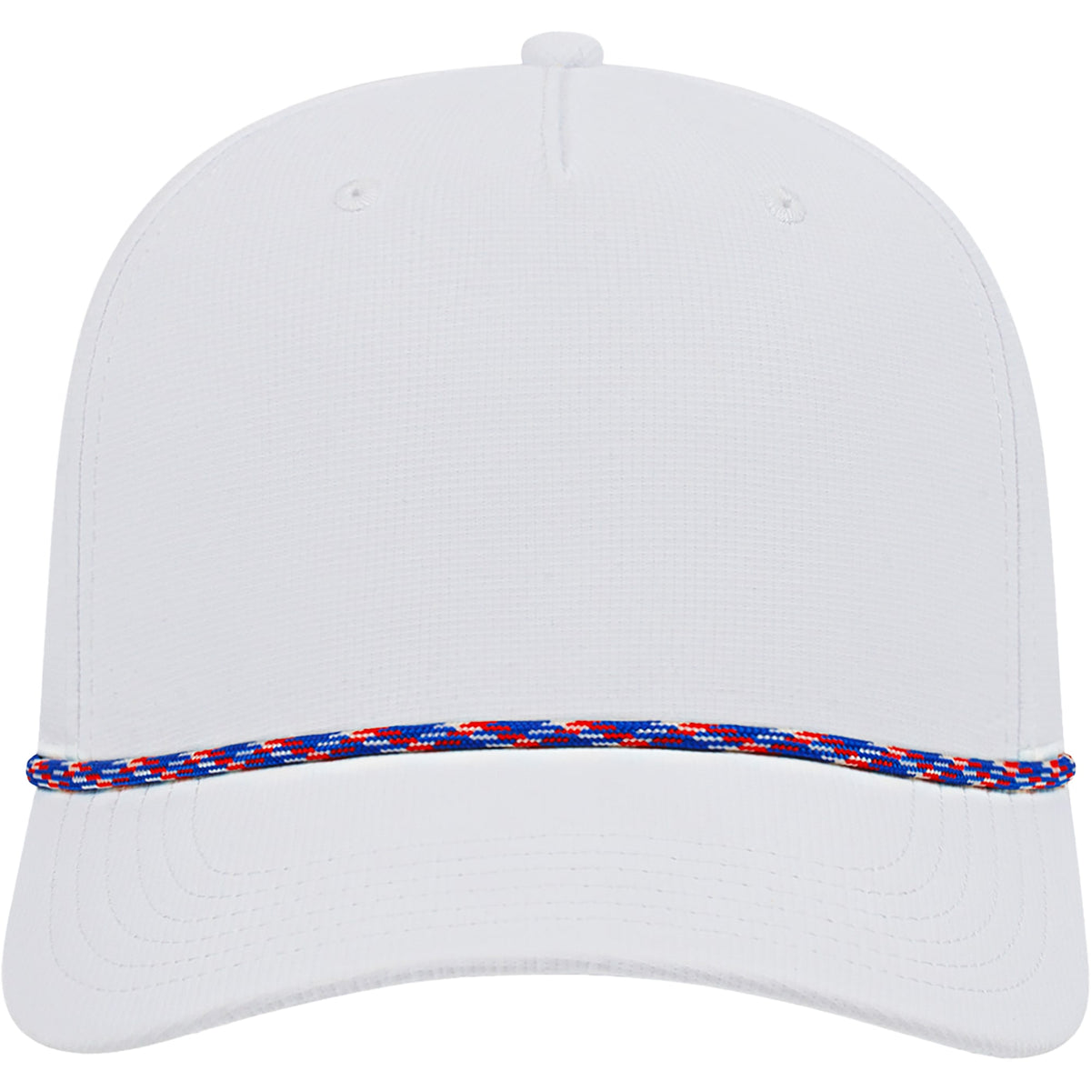 Cap America Icon Rope Cap in Performance Fabric Embroidery - White/Royal/Red - Front