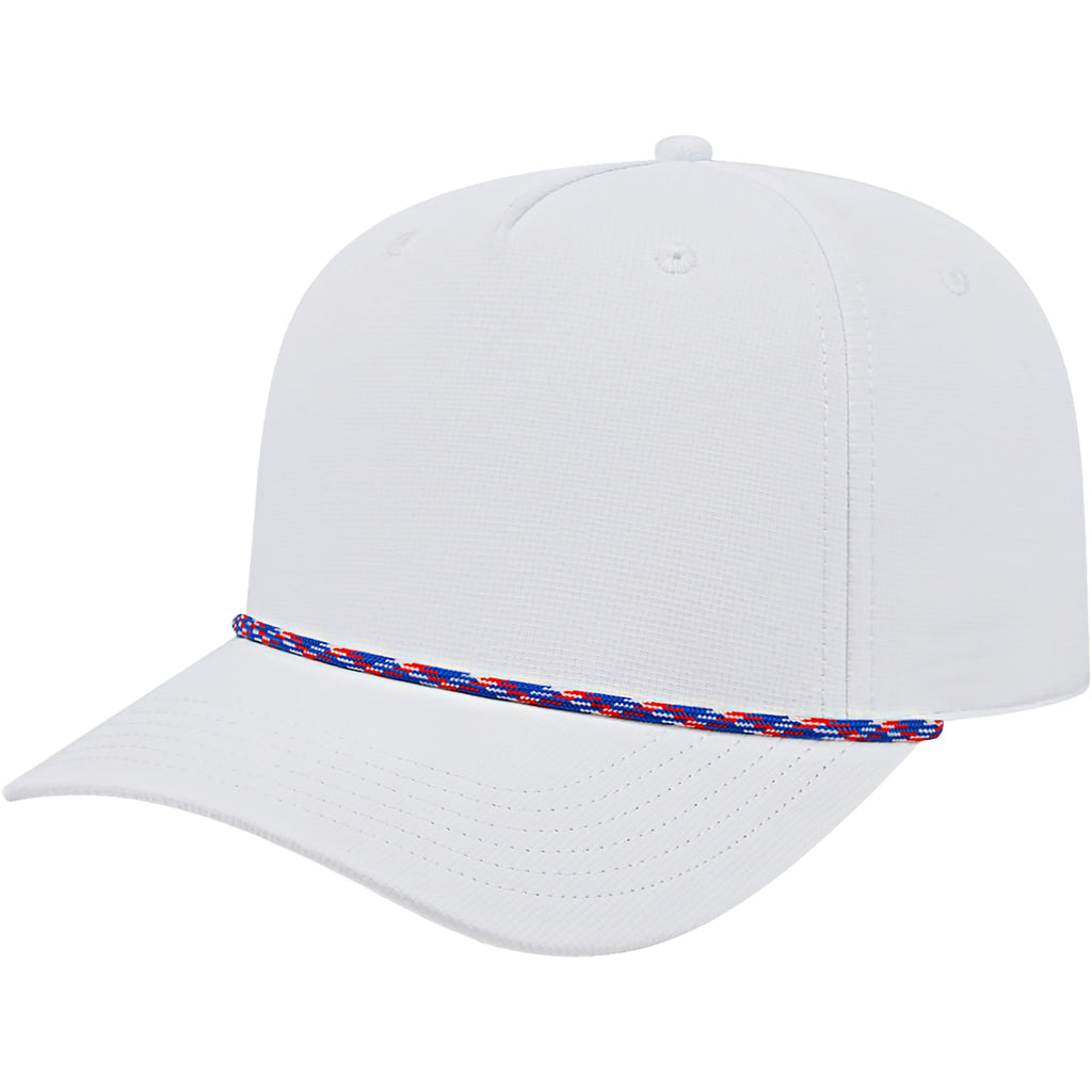 Cap America Icon Rope Cap in Performance Fabric Embroidery - White/Royal/Red - Right Angle