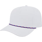 Cap America Icon Rope Cap in Performance Fabric Embroidery - White/Royal/Red - Right Angle