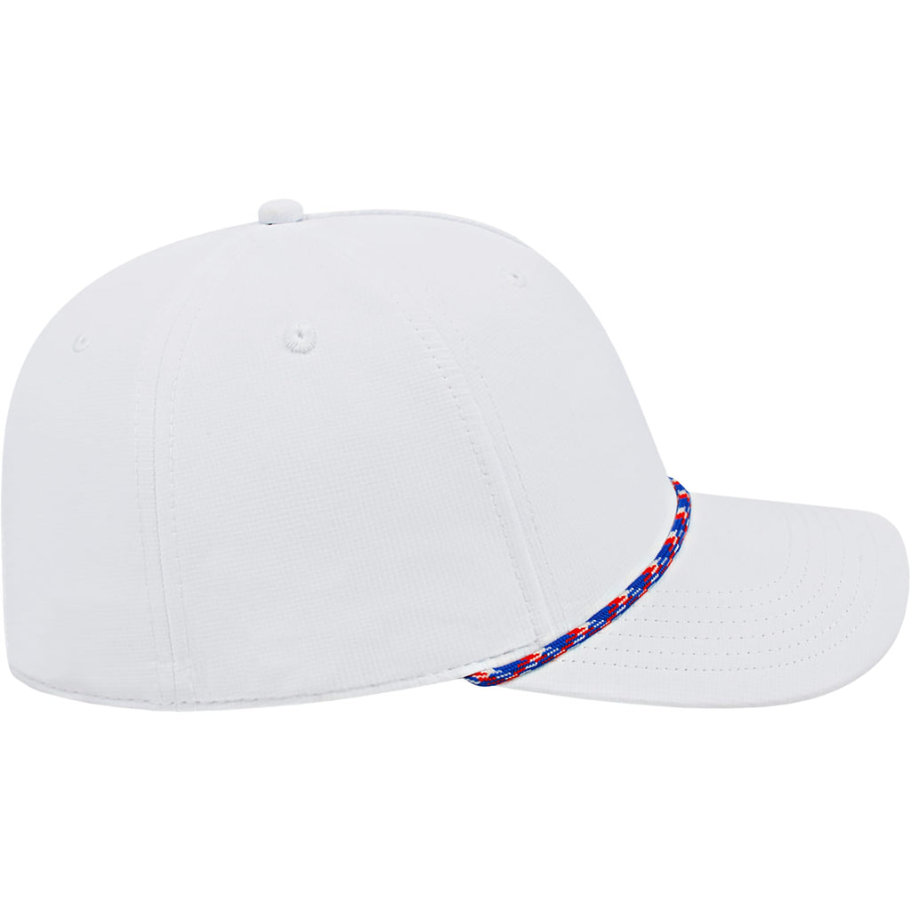 Cap America Icon Rope Cap in Performance Fabric Embroidery - White/Royal/Red - Right Side
