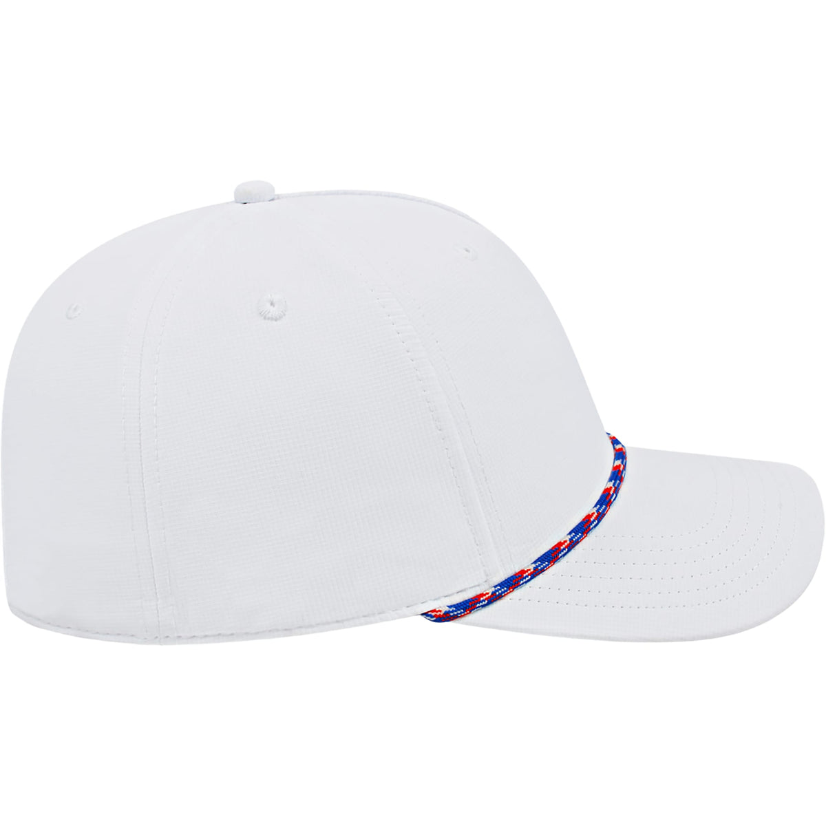 Cap America Icon Rope Cap in Performance Fabric Embroidery - White/Royal/Red - Right Side